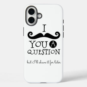 Funda iPhone 16 Plus Humor de bigote blanco negro