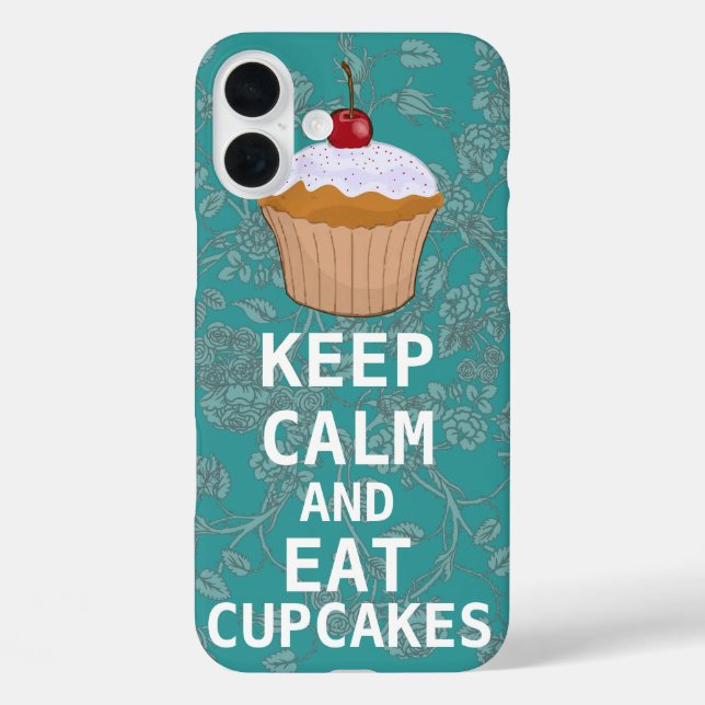 Funda iPhone 16 Plus Humor divertido de pasteles, manténgase tranquilo  (Reverso )