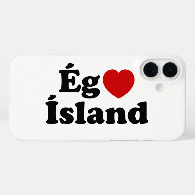 Funda iPhone 16 Plus I Heart (Love) Islandia [Ég Elska Ísland] Islandés (Reverso  (Horizontal))