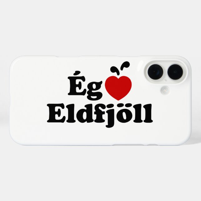 Funda iPhone 16 Plus I Heart (Love) Volcanes [Ég Elska Eldfjöll] (Reverso  (Horizontal))