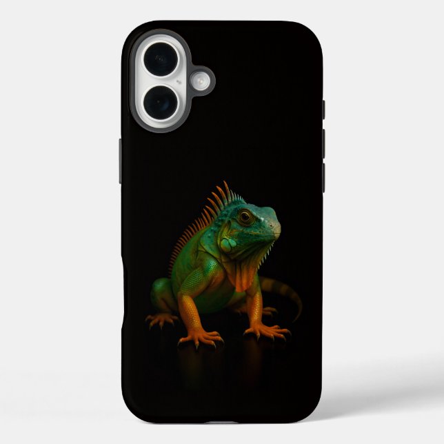 Funda iPhone 16 Plus Iguana Verde Black 4 Luxe iPhone 16 Plus (Reverso )