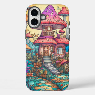 Funda iPhone 16 Plus Ilustracion Cute Creative Mushroom Hut