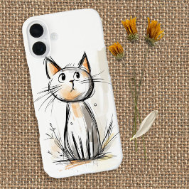 Funda iPhone 16 Plus Ilustracion de gato dulce
