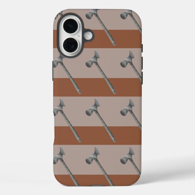Funda iPhone 16 Plus Ilustracion de martillo de café (Reverso )