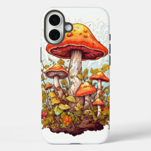 Funda iPhone 16 Plus Ilustracion forestal creativo de hongos
