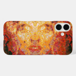 Funda iPhone 16 Plus IMPORTE NO IMPORTA Máscara Fractal en amarillo roj