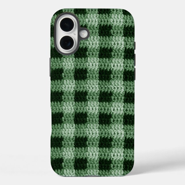 Funda iPhone 16 Plus Impresión cruda artesanal verde natural (Reverso )