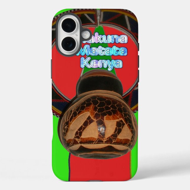 Funda iPhone 16 Plus Impresión de arte de Hakuna Matata en Kenia (Reverso )