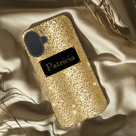 Funda iPhone 16 Plus Impresión glamorosa de purpurina de plomo brillant