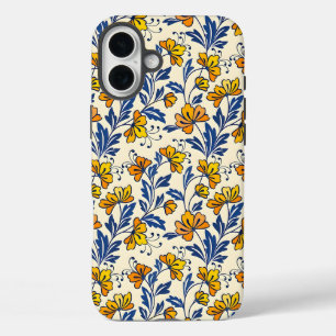Funda iPhone 16 Plus Impresionante patrón sin fisuras de flores y hojas