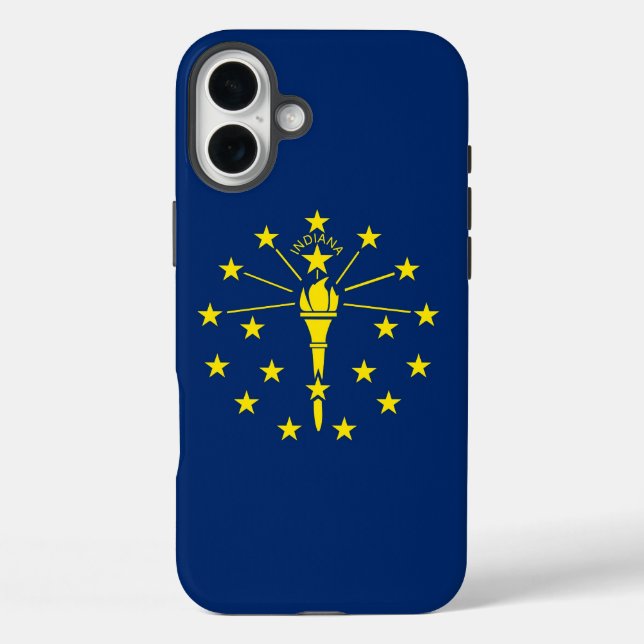 Funda iPhone 16 Plus iPhone 16 Plus Funda-Mate, bandera de Indiana (Reverso )