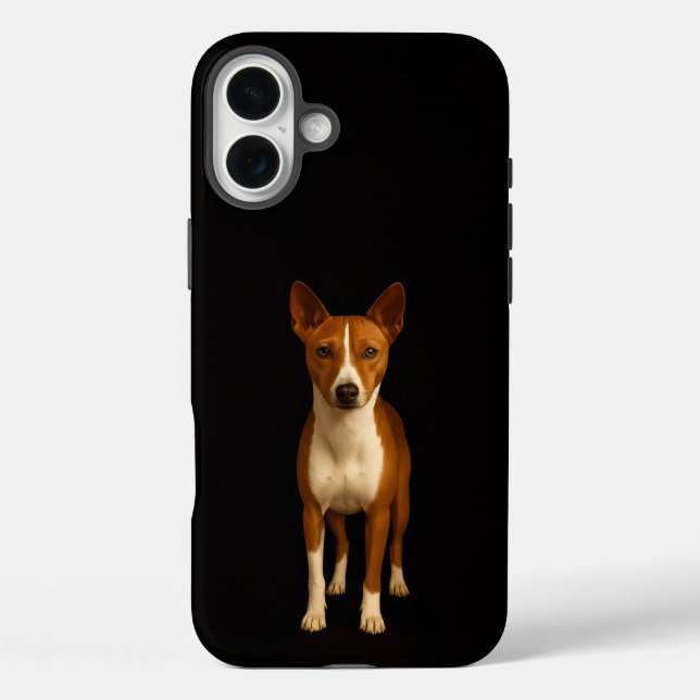 Funda iPhone 16 Plus iPhone 16 Plus Negro 4 Luxe, Perro Basenji Elegant (Reverso )