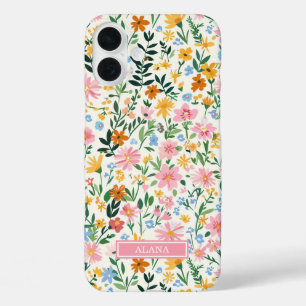 Funda iPhone 16 Plus Jardín De Flores Monogramado