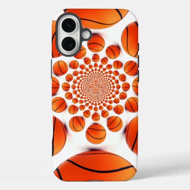 Funda iPhone 16 Plus Juego de Campeones | Visión del Campo de Baloncest (Reverso )