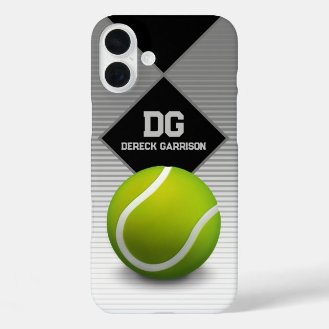 Funda iPhone 16 Plus Jugador De Tenis Profesional | Iniciales (Reverso )