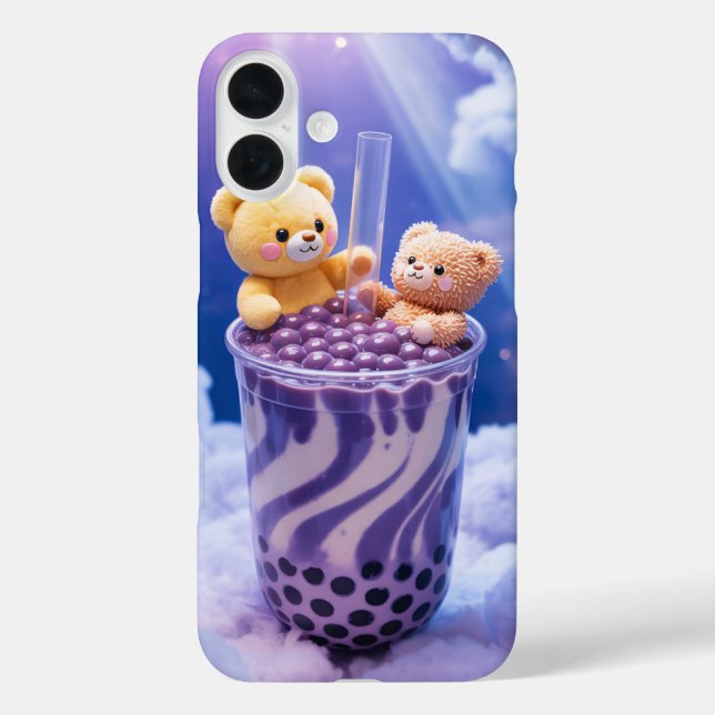 Funda iPhone 16 Plus Kawaii Boba Bears in the Clouds Phone Case (Reverso )