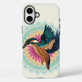 Funda iPhone 16 Plus kingfisher mandala