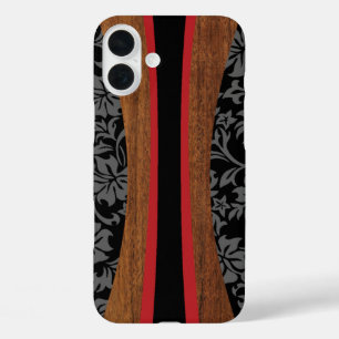 Funda iPhone 16 Plus Laniakea Hawaiana Faux Wood Surfboard In Black