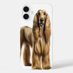 FUNDA iPhone 16 PLUS LARGO PELO TAN GRANDE PERRO AFGANO