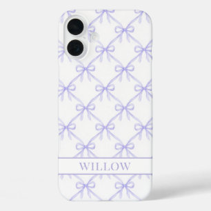 Funda iPhone 16 Plus Lazos de Acuarela Coquette Morados
