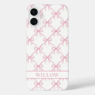Funda iPhone 16 Plus Lazos de acuarela de coqueta rosa