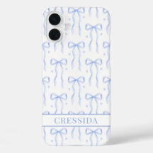Lazos de Coqueta Azules Monogramados