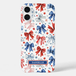 Funda iPhone 16 Plus Lazos de Coqueta Patriótica Monogramados