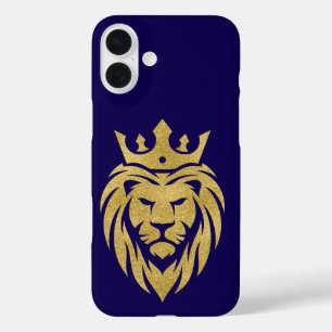 Funda iPhone 16 Plus León con Corona - Estilo Oro 3