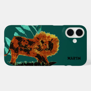 Funda iPhone 16 Plus León de arte animal salvaje personalizado