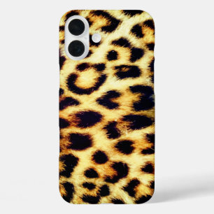 Funda iPhone 16 Plus Leopardo Cheetah Print Faux Fur