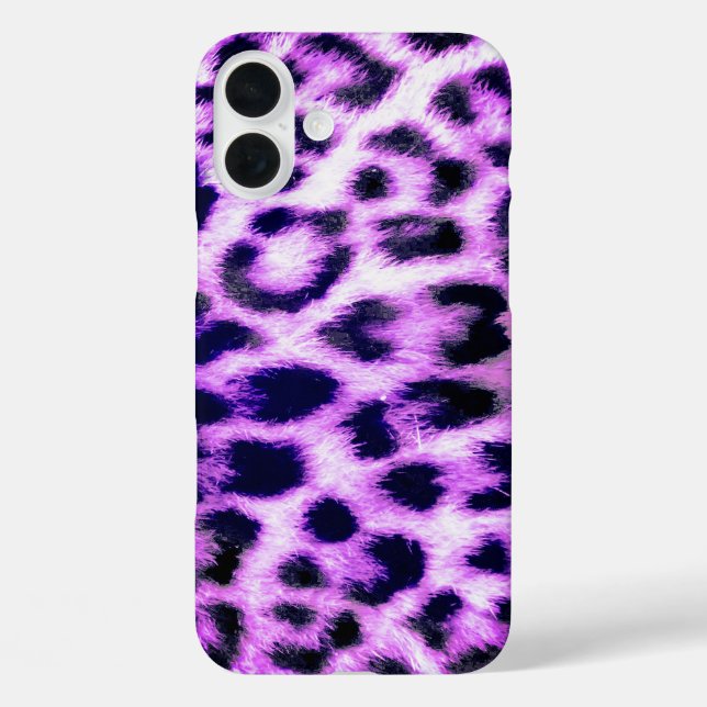 Funda iPhone 16 Plus Leopardo Cheetah Print Faux Fur rosa (Reverso )