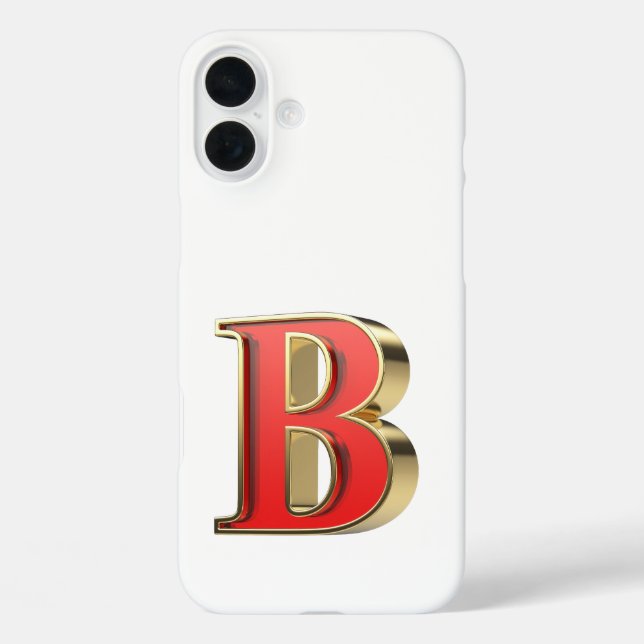 Funda iPhone 16 Plus Letra roja de vidrio B (Reverso )