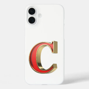 Funda iPhone 16 Plus Letra roja de vidrio C