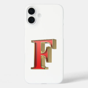 Funda iPhone 16 Plus Letra roja de vidrio F