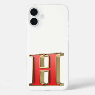 Funda iPhone 16 Plus Letra roja de vidrio H