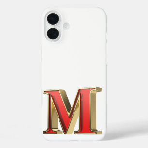 Funda iPhone 16 Plus Letra roja de vidrio M