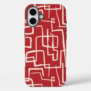 Funda iPhone 16 Plus Line Maze Red