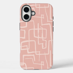 Funda iPhone 16 Plus Line Maze Salmon Pink