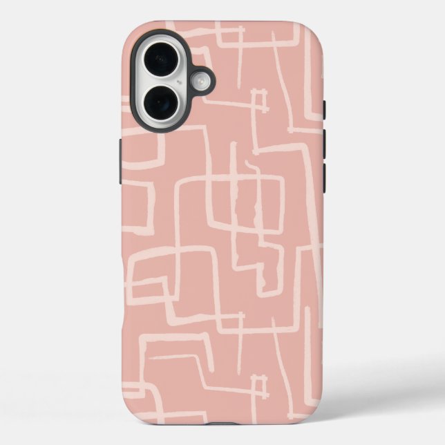 Funda iPhone 16 Plus Line Maze Salmon Pink (Reverso )