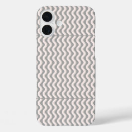 Funda iPhone 16 Plus Líneas estéticas de onda grises Minimalistas