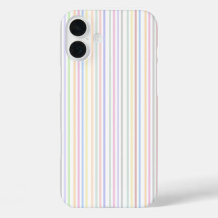 Funda iPhone 16 Plus Líneas verticales de color Pastel minimalista