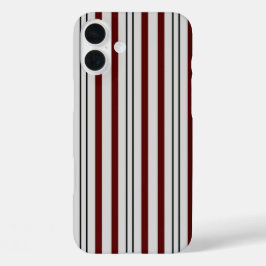 Funda iPhone 16 Plus Líneas verticales minimalistas de color marrón y g