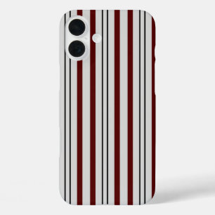 Funda iPhone 16 Plus Líneas verticales minimalistas de color marrón y g