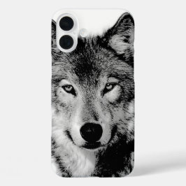Funda iPhone 16 Plus Lobo blanco y negro