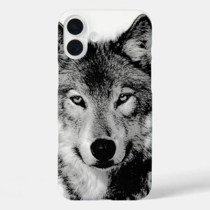 Funda iPhone 16 Plus Lobo blanco y negro