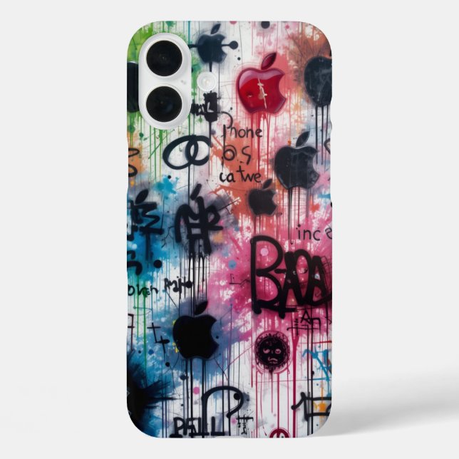 Funda iPhone 16 Plus Logo de Graffiti Apple (Reverso )