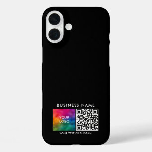Funda iPhone 16 Plus Logotipo de envío personalizado de código QR