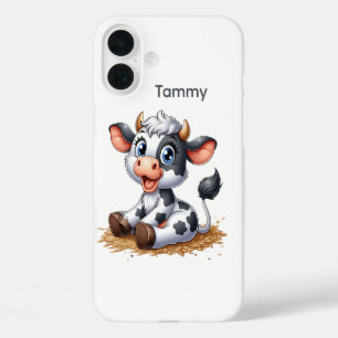 Funda iPhone 16 Plus Los amantes de las vacas gordas añaden nombre