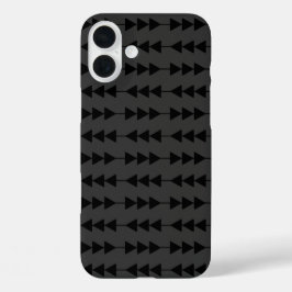 Funda iPhone 16 Plus Los triángulos colgantes negros modernos y elegant