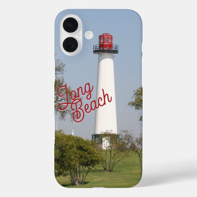 Funda iPhone 16 Plus Luces Rectoras: Serenidad en el faro de Long Beach (Reverso )